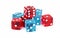 Blue and Red Poker Dice