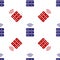 Blue and red Smart Server, Data, Web Hosting icon isolated seamless pattern on white background. Internet of things
