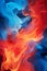 a blue and red smokey background with a red and blue swirl in the middle