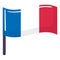 Blue and red waving flags on poles. Simplified representation of banners for advertising or sports events vector