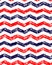 Blue red and white grunge chevron geometric seamless pattern, vector