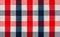 Blue, Red and White Plaid Fabric