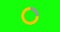 Blue, red, yellow and green Circle Loading loop out animation with green background. Loading icon animation. 4K