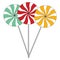 A blue a red and a yellow lollipop vector illustration