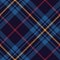 Blue, red, yellow tartan plaid pattern. Seamless herringbone textured dark check plaid for flannel shirt, skirt, duvet cover.