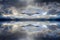 Blue reflected clouds background