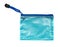 Blue reinforced plastic bag with zip