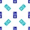 Blue Remote control icon isolated seamless pattern on white background. Vector Illustration