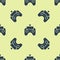 Blue Remote control icon isolated seamless pattern on yellow background. Vector