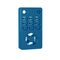 Blue Remote control icon isolated on transparent background.