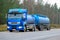 Blue Renault Premium 460 Tank Truck on the Road