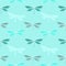 Blue repeat pattern design whit dragonflies