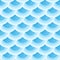 Blue retro fish scales vector seamless pattern