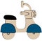 Blue Retro Scooter Flat Icon on White Background