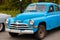 Blue retro soviet car GAZ-M20 Pobeda Victory