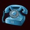 Blue Retro Telephone. Vector illustration