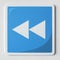 Blue rewind button entertainment icon