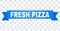 Blue Ribbon with FRESH PIZZA Text