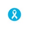 Blue ribbon the symbol of the world prostate cancer awareness day in november, vector isolated on white background