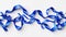 blue ribbons against a pristine white background, rendered with precision, exuding simplicity and sophistication.