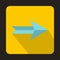 Blue right arrow icon, flat style