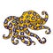 Blue ringed octopus Aussie color vector character