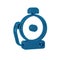 Blue Ringing alarm bell icon isolated on transparent background. Alarm symbol, service bell, handbell sign, notification