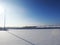 BLUE RIVER AND WHITE SNOW CANE, QUAY, CITY LANDSCAPE