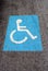 Blue road marking for disabled