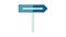 Blue road sign pointing right icon animation