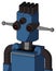 Blue Robot With Cylinder Head And Three-Eyed And Pipe Hair