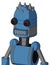 Blue Robot With Dome Head And Square Mouth And Red Eyed And Three Spiked