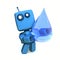 Blue robot and drop