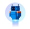 Blue robot in flat style