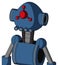 Blue Robot With Rounded Head And Pipes Mouth And Cyclops Compound Eyes