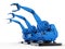 Blue robotic arms
