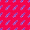 Blue Rocket launcher with missile icon isolated seamless pattern on red background. Vector