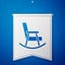Blue Rocking chair icon isolated on blue background. White pennant template. Vector
