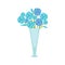 Blue Roses Flower Bouquet In Tall Flower Vase, Flower Shop Decorative Plants Assortment Item Cartoon Vector Illustration