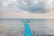 blue rotomolding or plastic jetty in rainy season