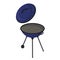 Blue round barbecue grill isolated on a white background.