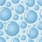 Blue round bubble seamless pattern