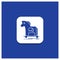 Blue Round Button for Cybercrime, horse, internet, trojan, virus Glyph icon