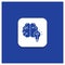 Blue Round Button for idea, business, brain, mind, bulb Glyph icon