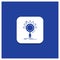 Blue Round Button for seo, search, optimization, process, setting Glyph icon