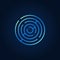 Blue round maze colorful icon