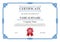 Blue rounded style certificate border with red stamp