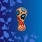 Blue Russia world cup football background.