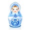 Blue Russian doll Matreshka in gzhel style