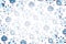 Blue russian gzhel national pattern on white, detailed background